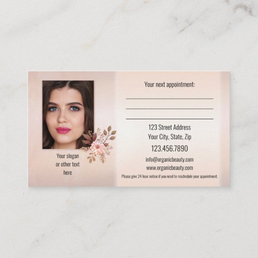 フォト美しい気にスキンプロフェッショナルアポイントメント部 予約カード (裏面)