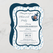 フォト航海のいかり&ネイビーブルートーンリタイア 招待状 (正面/裏面)
