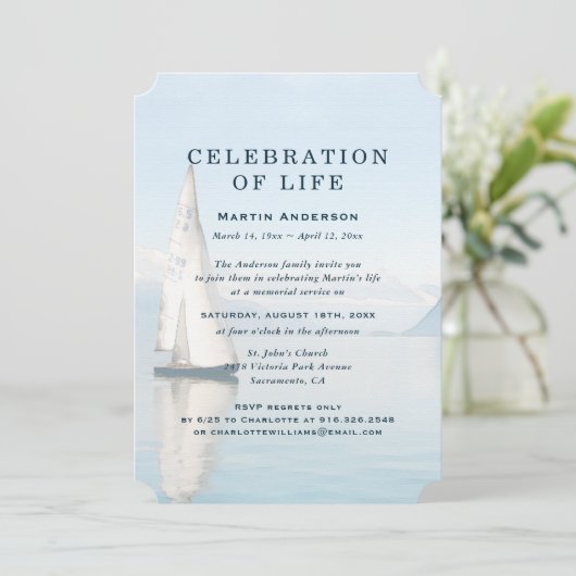 フォト航海のセーリングお祝い・オブ・ライフ 招待状 (スタンド正面)