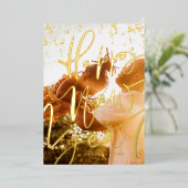 フォト花火金ゴールドハッピーニューイヤー2024 箔シーズンカード (立ち正面)