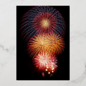 フォト花火金ゴールドハッピーニューイヤー2024 箔シーズンカード (裏面)