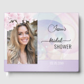 フォト芸術的薄紫フローラブライダルシャワー ゲストブック (正面)