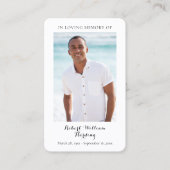 フォト葬儀悔やみや弔慰記念祈りの言葉カード 名刺 (正面)