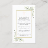 フォト葬儀悔やみや弔慰記念祈りの言葉カード 名刺 (裏面)