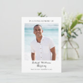 フォト葬儀悔やみや弔慰記念祈りの言葉カード 招待状 (スタンド正面)