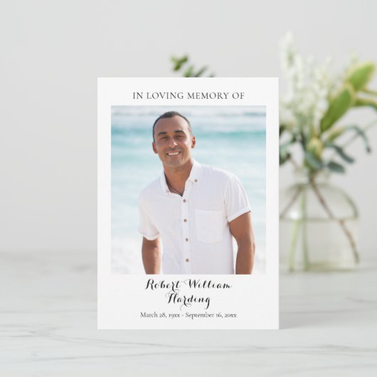 フォト葬儀悔やみや弔慰記念祈りの言葉カード 招待状 (スタンド正面)