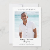 フォト葬儀悔やみや弔慰記念祈りの言葉カード 招待状 (正面)