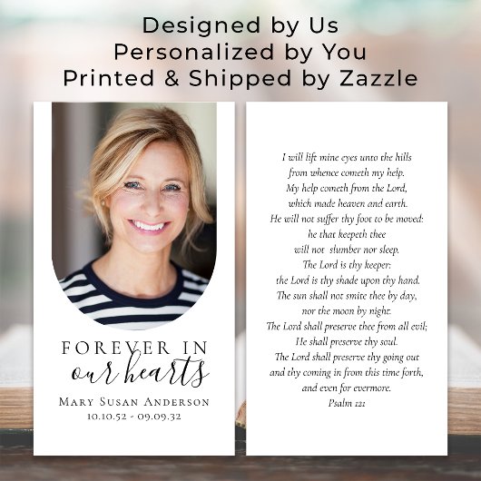 フォト葬儀祈りの言葉カード永遠に私たちのハート