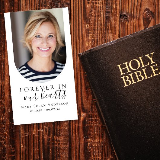 フォト葬儀祈りの言葉カード永遠に私たちのハート