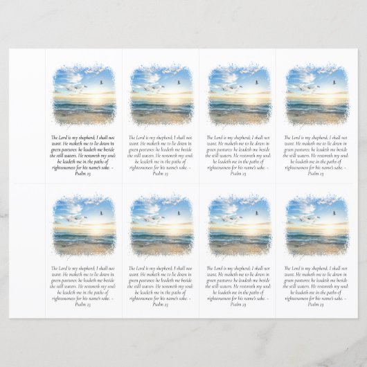 フォト葬儀祈りの言葉カード4.25x2.5インチテンプレート (裏面)