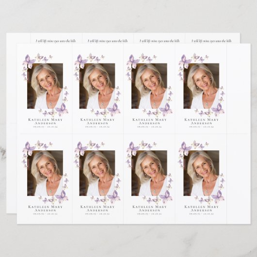 フォト葬儀祈りの言葉カード4.25x2.5インチテンプレート (正面/裏面)