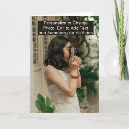 フォト誕生日おめでとう結婚のグループの挨拶 ノートカード