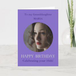 フォト誕生日カードの孫娘、16歳または年齢の追加 カード
