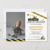 フォト誕生日キッズストップ建築ザ・トラフィック 招待状 (正面)