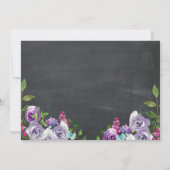 フォト誕生日フローラ素朴チョークパープル招待状 招待状 (裏面)