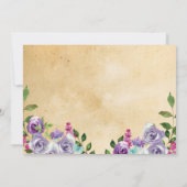 フォト誕生日フローラ素朴ヴィンテージパープル招待状 招待状 (裏面)