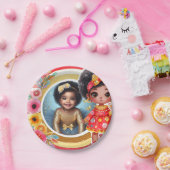 フォト誕生日リトルブラックフェアリーレッド金ゴールド ペーパープレート (パーティー)