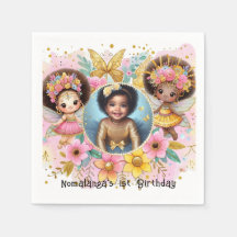 フォト誕生日リトルブラック妖精アフリカンピンク