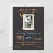 フォト誕生日ヴィンテージスタイルサプライズ招待状 招待状 (正面)