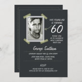 フォト誕生日ヴィンテージスタイルチョーク招待状 招待状 (正面/裏面)