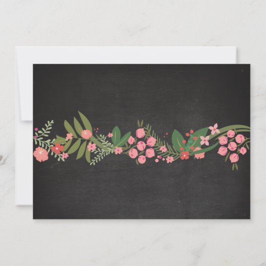 フォト誕生日ヴィンテージフローラ招待状Any Age Women 招待状 (裏面)