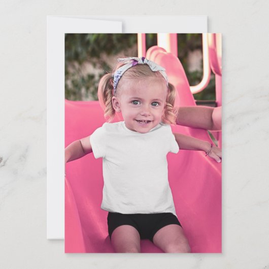 フォト誕生日招待状ガールピンクカップケーキ招待状 招待状 (裏面)