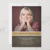 フォト誕生日招待状50番目のパーティー写真 招待状 (正面)