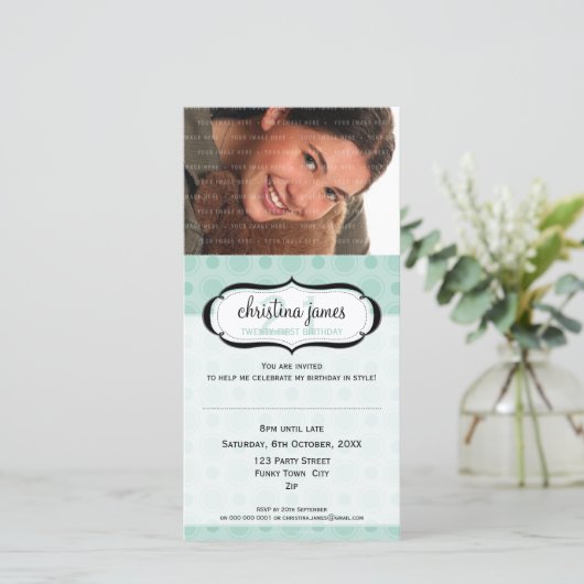 フォト誕生日招待状::おいしい3 (スタンド正面)