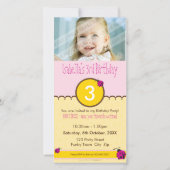 フォト誕生日招待状::ラディバード1P (正面)