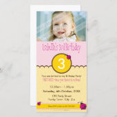 フォト誕生日招待状::ラディバード1P (正面/裏面)