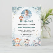 フォト誕生日招待状、ワイルドワン誕生日カード 招待状 (スタンド正面)