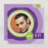 フォト誕生日招待状::円形2SQ 招待状 (正面/裏面)