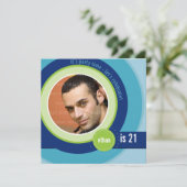 フォト誕生日招待状::円形4SQ 招待状 (スタンド正面)