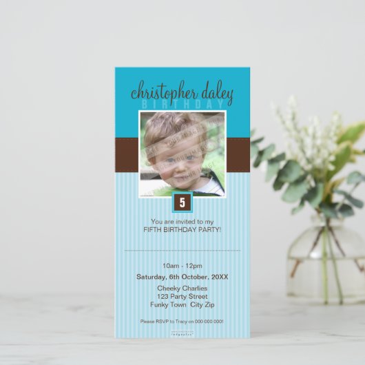 フォト誕生日招待状::: lovely square 8 (スタンド正面)