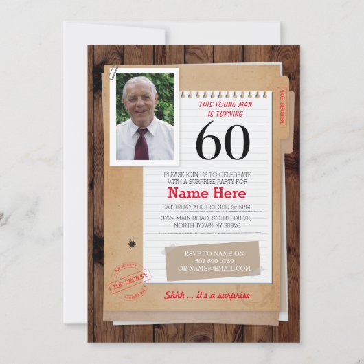 フォト誕生日探偵トップシークレットアニーエイジ招待状 招待状 (正面)