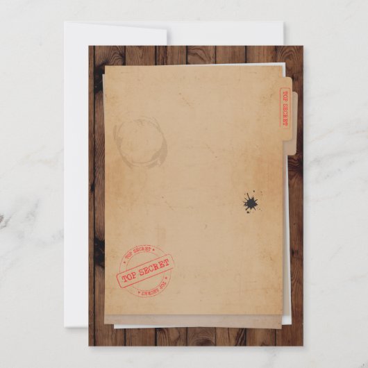 フォト誕生日探偵トップシークレットアニーエイジ招待状 招待状 (裏面)