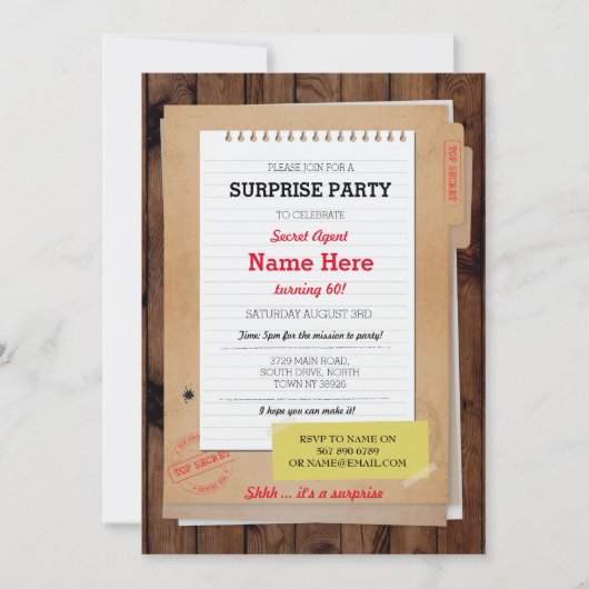 フォト誕生日探偵Top Secret Any Age招待状 招待状 (正面)