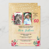 フォト誕生日Any Ageフローラ2写真招待状 招待状 (正面/裏面)