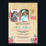 フォト誕生日Any Ageフローラ2写真招待状 招待状<br><div class="desc">このヴィンテージスタイルチョーク招待状に写真を追加任意の年齢を追加。背面プリントを含む。</div>