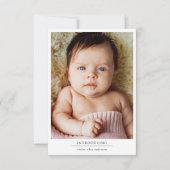 フォト誕生統計新生児 サンキューカード (正面)