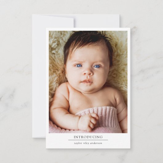 フォト誕生統計新生児 サンキューカード (正面)