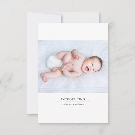 フォト誕生統計新生児 サンキューカード (正面)