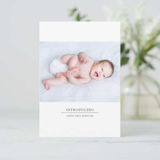 フォト誕生統計新生児 サンキューカード (スタンド正面)