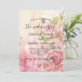 フォト赤面バラ植物学QRコード結婚ズ 招待状 (スタンド正面)