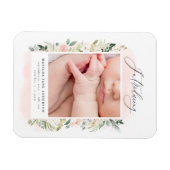 フォト赤面ピンクフローラ誕生発表 マグネット (横)