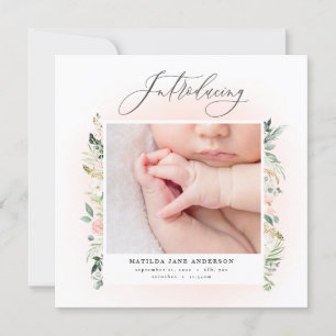 フォト赤面ピンクフローラ誕生 案内状