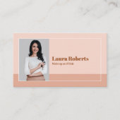 フォト赤面ピンクミニマルレトロ 名刺 (正面)