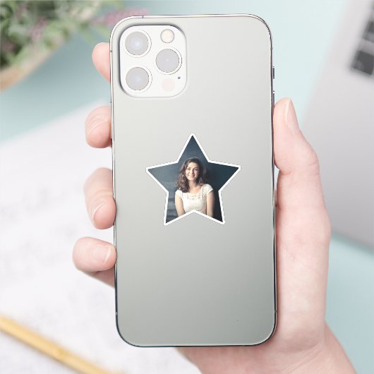 フォト輝くカットスターカスタム付き シール (スマートフォン)