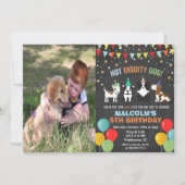 フォト追加可 - 愛犬の誕生日 チョーク 招待状 (正面)