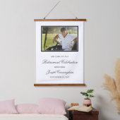 フォト退職パーティーお祝いウェルカムサイン 吊り下げ型タペストリー (寝室)